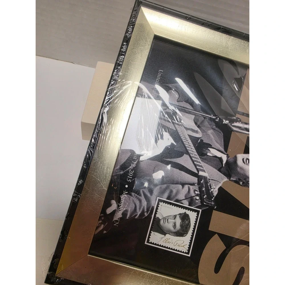 official USPS Elvis Presley Framed Art piece featuring the August 12, 2015